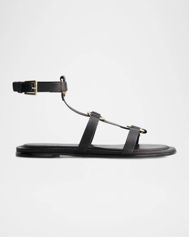 Hera Leather Flat Gladiator Sandals